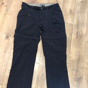 REI UPF 30+ Size 14T Women BLK Nylon Blend Pocket Convertible Outdoor Pants